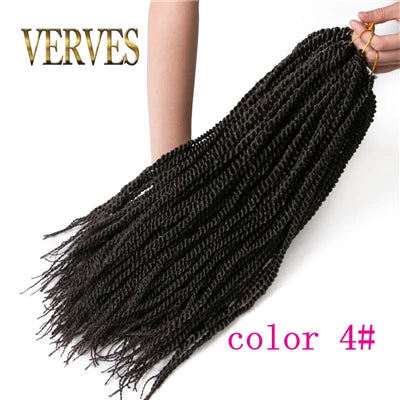 VERVES Ombre Synthetic Crochet Braids 18 inch 30Roots/Pack Small Senegalese Twist Hair Braiding Extensions Black Grey Purple