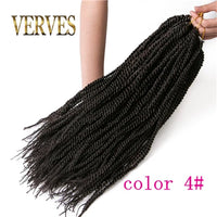 VERVES Ombre Synthetic Crochet Braids 18 inch 30Roots/Pack Small Senegalese Twist Hair Braiding Extensions Black Grey Purple