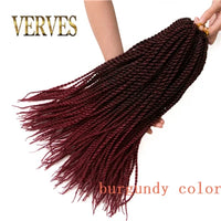 VERVES Ombre Synthetic Crochet Braids 18 inch 30Roots/Pack Small Senegalese Twist Hair Braiding Extensions Black Grey Purple