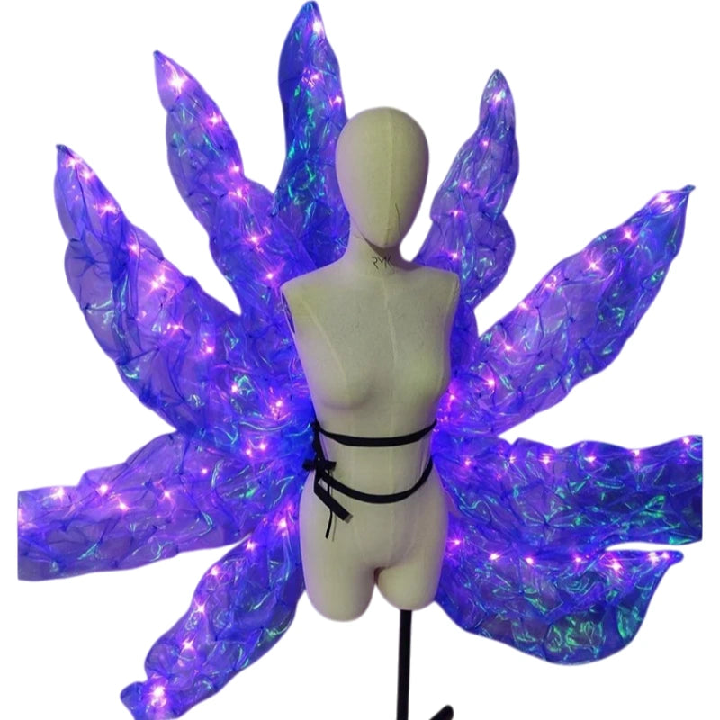 Nine-Tailed Fox Cosplay Tail Set – Blue Purple Light Effect