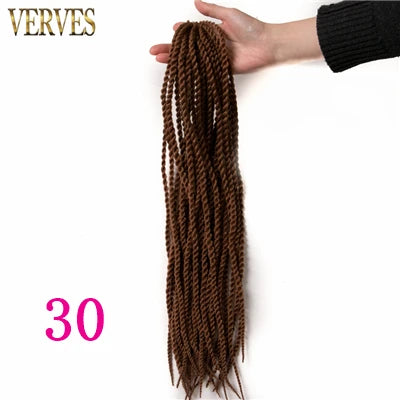VERVES Ombre Synthetic Crochet Braids 18 inch 30Roots/Pack Small Senegalese Twist Hair Braiding Extensions Black Grey Purple