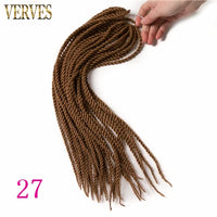 VERVES Ombre Synthetic Crochet Braids 18 inch 30Roots/Pack Small Senegalese Twist Hair Braiding Extensions Black Grey Purple