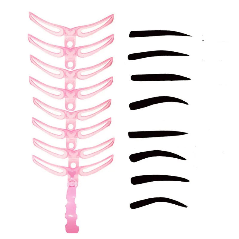 8pcs/set makeup eyebrow stencils professional beauty cosmetic tools grooming eyebrow drawing shaper Template kit AC067