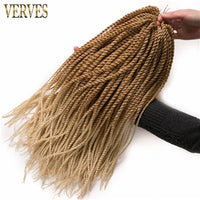 VERVES Ombre Synthetic Crochet Braids 18 inch 30Roots/Pack Small Senegalese Twist Hair Braiding Extensions Black Grey Purple