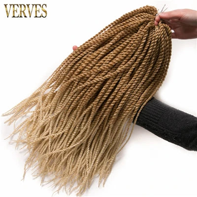 VERVES Ombre Synthetic Crochet Braids 18 inch 30Roots/Pack Small Senegalese Twist Hair Braiding Extensions Black Grey Purple