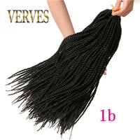 VERVES Ombre Synthetic Crochet Braids 18 inch 30Roots/Pack Small Senegalese Twist Hair Braiding Extensions Black Grey Purple