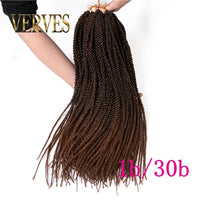 VERVES Ombre Synthetic Crochet Braids 18 inch 30Roots/Pack Small Senegalese Twist Hair Braiding Extensions Black Grey Purple