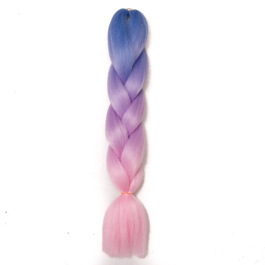 Ombre Synthetic Braiding Hair Extensions Jumbo Braids For Women Braids 24'' 100g Two Tone Ombre Color Pink Black Blue Wholesale