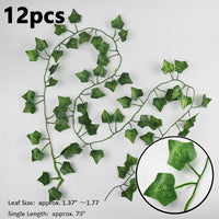 12pcs Room Decor Aesthetic  Artificial Plants LED Ivy Garland Fake Leaf Vines Hanging For Home Living Room Decoration Bedroom