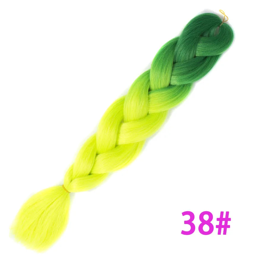 Ombre Synthetic Braiding Hair Extensions Jumbo Braids For Women Braids 24'' 100g Two Tone Ombre Color Pink Black Blue Wholesale