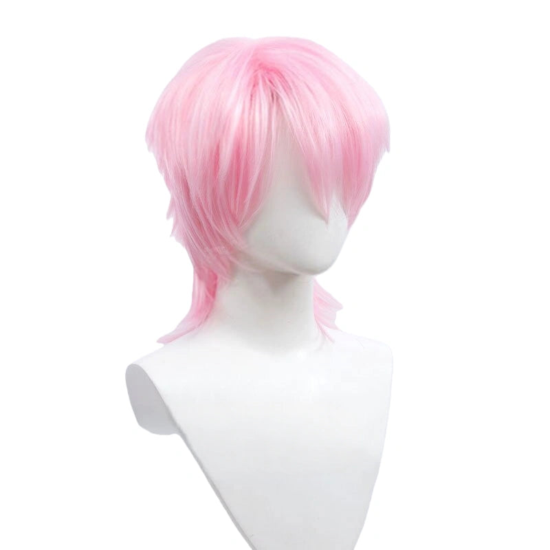 Short Wolf-Cut Synthetic Wig with Bangs – Unisex Anime & Korean Style Cosplay Wig | Pink / Red / Blue / Purple