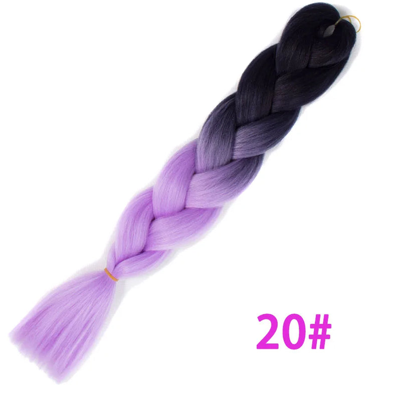 Ombre Synthetic Braiding Hair Extensions Jumbo Braids For Women Braids 24'' 100g Two Tone Ombre Color Pink Black Blue Wholesale