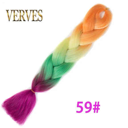 Ombre Synthetic Braiding Hair Extensions Jumbo Braids For Women Braids 24'' 100g Two Tone Ombre Color Pink Black Blue Wholesale