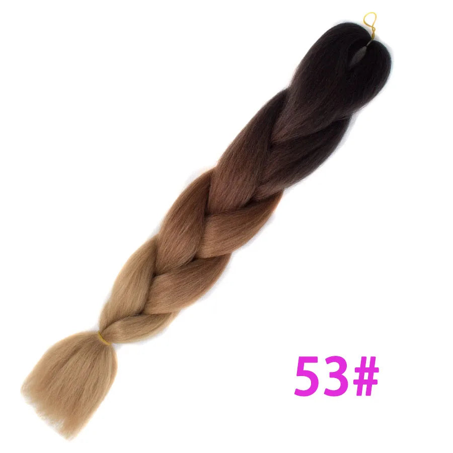 Ombre Synthetic Braiding Hair Extensions Jumbo Braids For Women Braids 24'' 100g Two Tone Ombre Color Pink Black Blue Wholesale