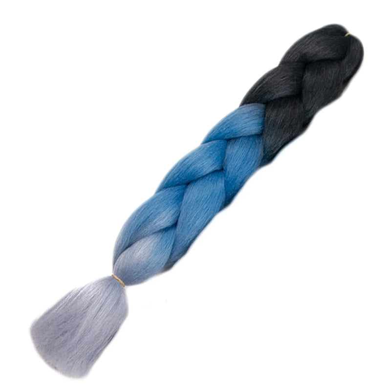 Ombre Synthetic Braiding Hair Extensions Jumbo Braids For Women Braids 24'' 100g Two Tone Ombre Color Pink Black Blue Wholesale