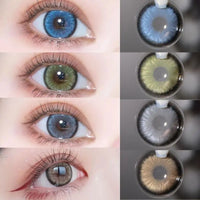 UYAAI 2Pcs Colored Lenses 1 Pair Natural Eye Color Lens Contact Lenses For Eyes Contacts Yearly Color Contact Lenses Blue