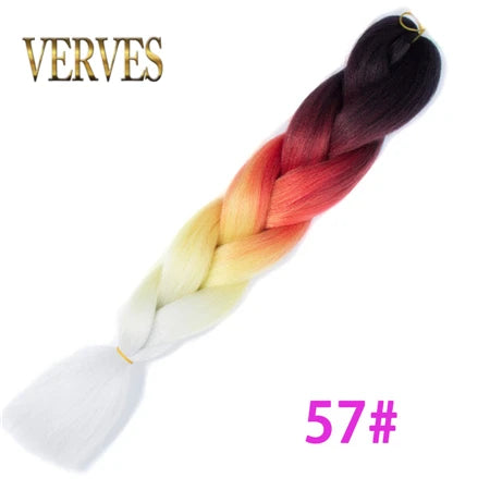 Ombre Synthetic Braiding Hair Extensions Jumbo Braids For Women Braids 24'' 100g Two Tone Ombre Color Pink Black Blue Wholesale