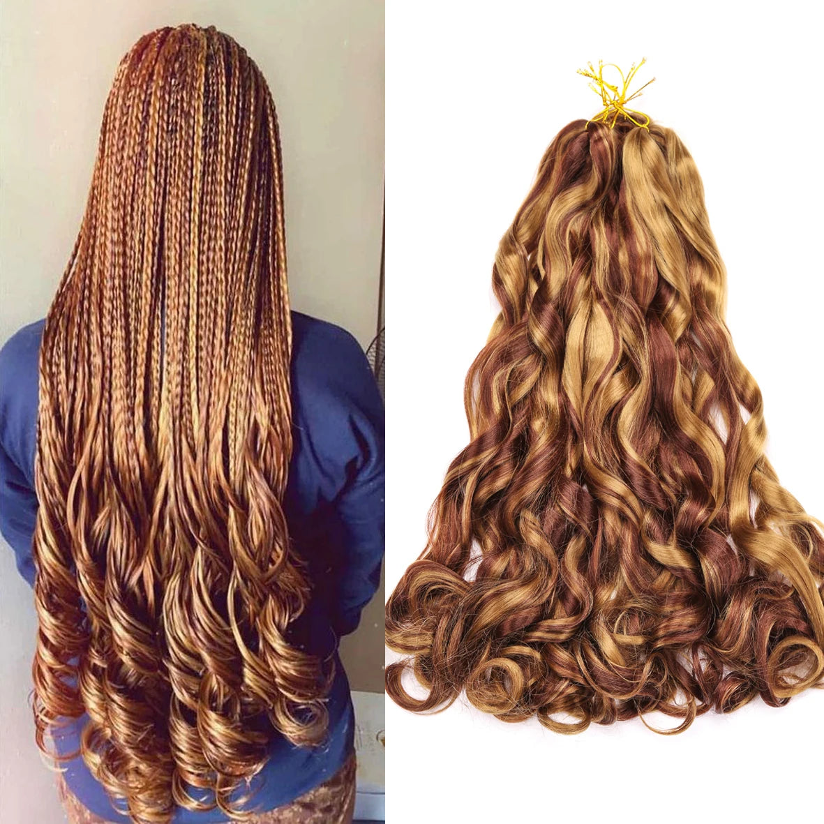 Loose Wave French Curl Braiding Hair – Ombre Pre-Stretched Crochet Hair Extensions for Black Women