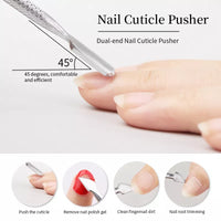 1pcs Double-ended Stainless Steel Cuticle Pusher Dead Skin Push Remover For Pedicure Manicure Nail Art Cleaner Care Tool