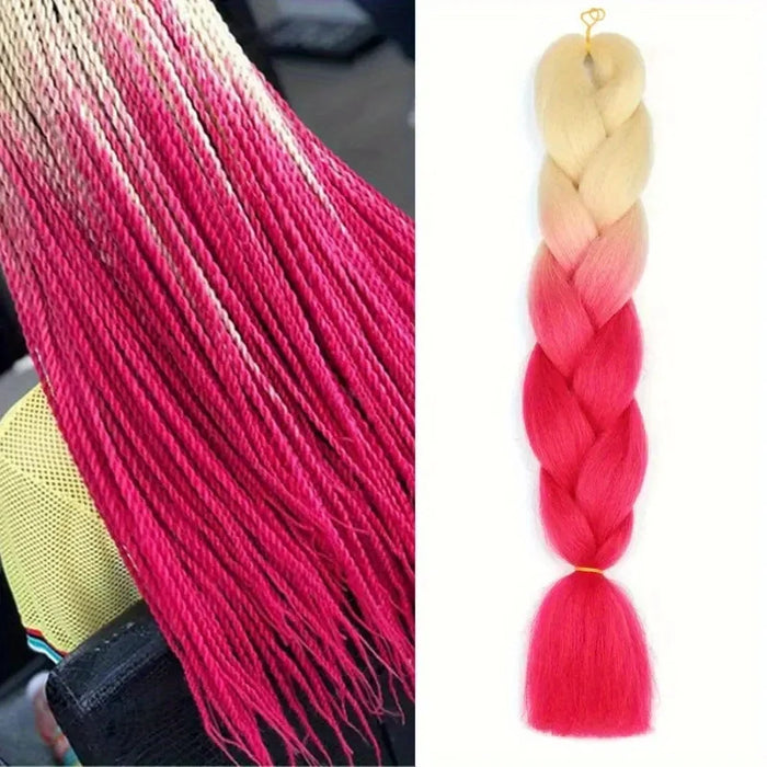 Jumbo Braiding Hair 24inch 100g 2Tone Synthetic Hair Extension Soft Light Yaki