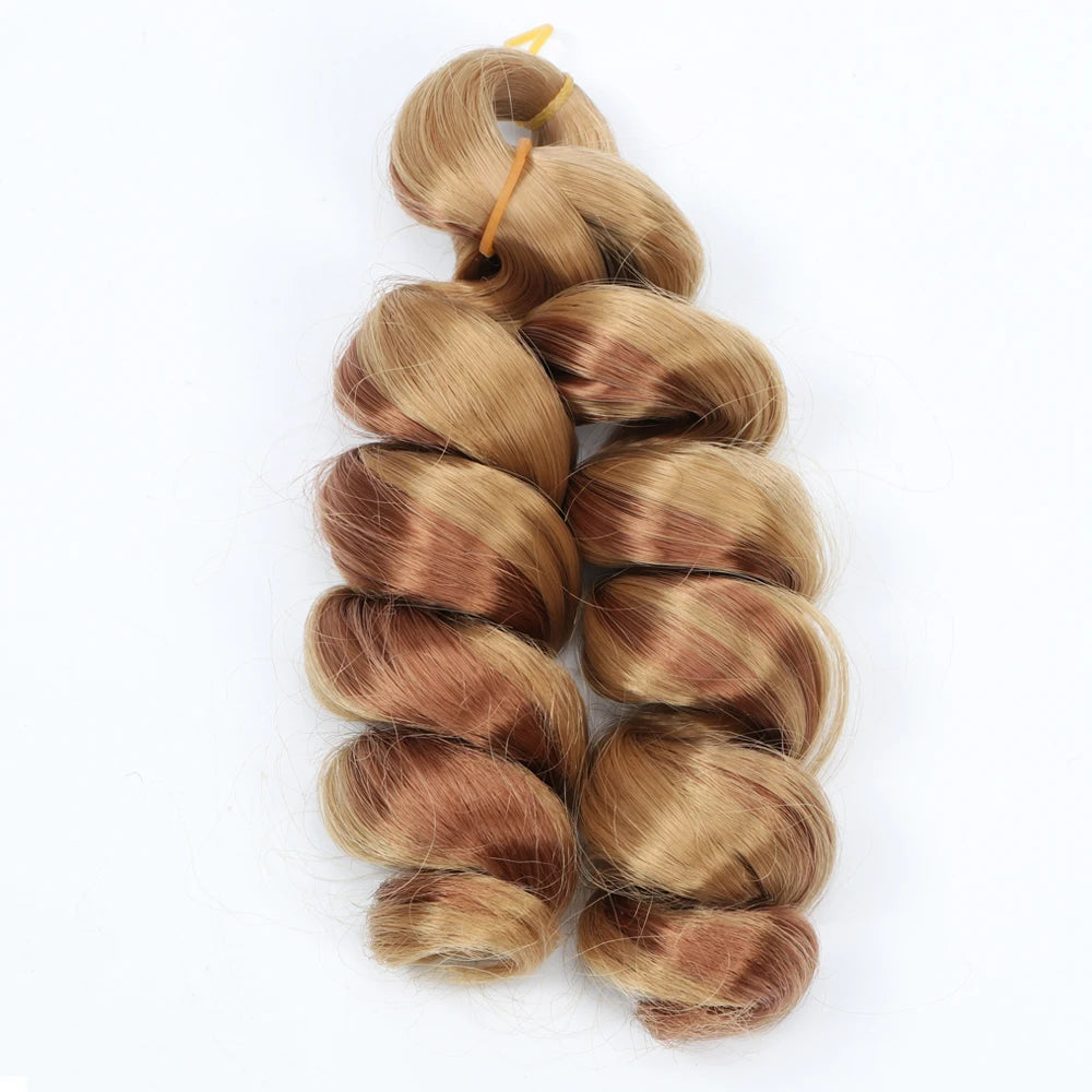 Boho Box Braids Crochet Hair Bob – Black Loose French Curl Synthetic Braids for Women