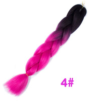 Ombre Synthetic Braiding Hair Extensions Jumbo Braids For Women Braids 24'' 100g Two Tone Ombre Color Pink Black Blue Wholesale