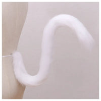 Cat cosplay tail ears simulation fur black white gray Halloween performance props cat ears