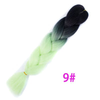 Ombre Synthetic Braiding Hair Extensions Jumbo Braids For Women Braids 24'' 100g Two Tone Ombre Color Pink Black Blue Wholesale