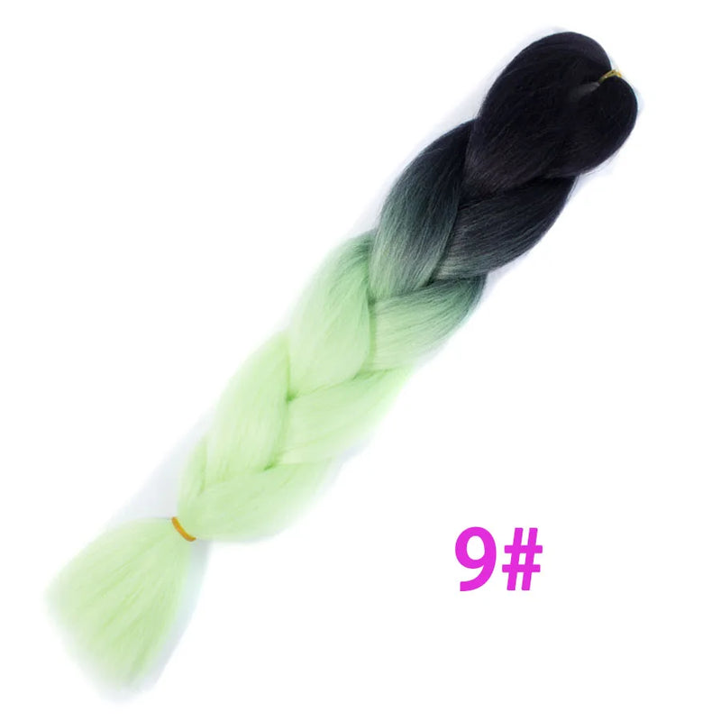 Ombre Synthetic Braiding Hair Extensions Jumbo Braids For Women Braids 24'' 100g Two Tone Ombre Color Pink Black Blue Wholesale