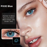Bio-essence 1 Pair Colored Contact Lens Yearly Natural Looking Cosmetic Eyes Lenses with Color Eye Lens with Prescription