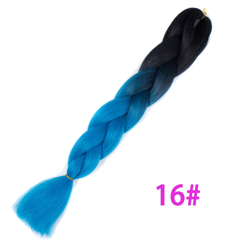 Ombre Synthetic Braiding Hair Extensions Jumbo Braids For Women Braids 24'' 100g Two Tone Ombre Color Pink Black Blue Wholesale