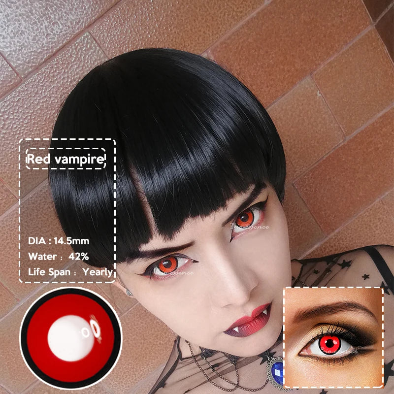 1 Pair Halloween Color Contact Lenses Manson Series Contact Lenses Cosplay Colored Contact Lens for Big Eyes Color Contacts