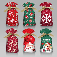 Merry Christmas Candy Bag Santa Gift Bag Snowflake Drawstring Bag Christmas Decorations for Home New Year 2022 Noel Presents