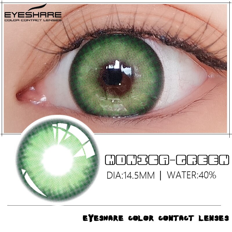 EYESHARE 2pcs Natural Color Contact Lenses for Eyes Monica Color Cosmetic Contact Lenses Colored Lenses for Eyes