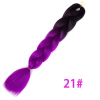 Ombre Synthetic Braiding Hair Extensions Jumbo Braids For Women Braids 24'' 100g Two Tone Ombre Color Pink Black Blue Wholesale