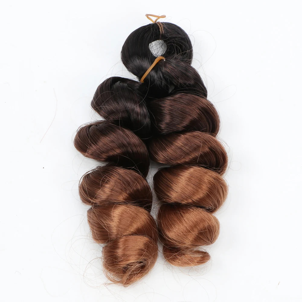 Boho Box Braids Crochet Hair Bob – Black Loose French Curl Synthetic Braids for Women
