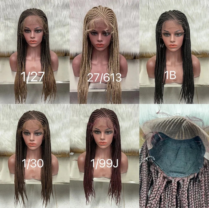 Jennifer Factory Braided Scalp Double Drawn Raw Indian Cuticle Aligned Hair 13X6 Lace Frontal Braid Wig