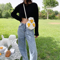 White & Yellow Cute Duck Style Crossbody Bag for Women Fashion Shoulder Bag Purses and Handbag Girl's Clutch Bag Pu Leather 2021