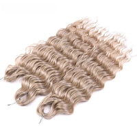 3 Pack Synthetic Loose Deep Wave Braiding Hair Extensions 24 Inch Deep Curly Twist Crochet Braid Hair Ombre Blonde Brown