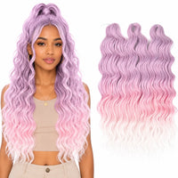 24 Inch Loose Deep Wave Crochet Braiding Hair Ombre Blonde Synthetic Deep Curly Twist Hair Extensions for Women