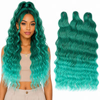 24 Inch Loose Deep Wave Crochet Braiding Hair Ombre Blonde Synthetic Deep Curly Twist Hair Extensions for Women