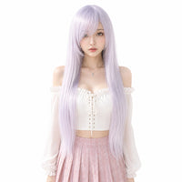 80cm Long Straight Cosplay Wig – Heat Resistant Synthetic Anime Wig