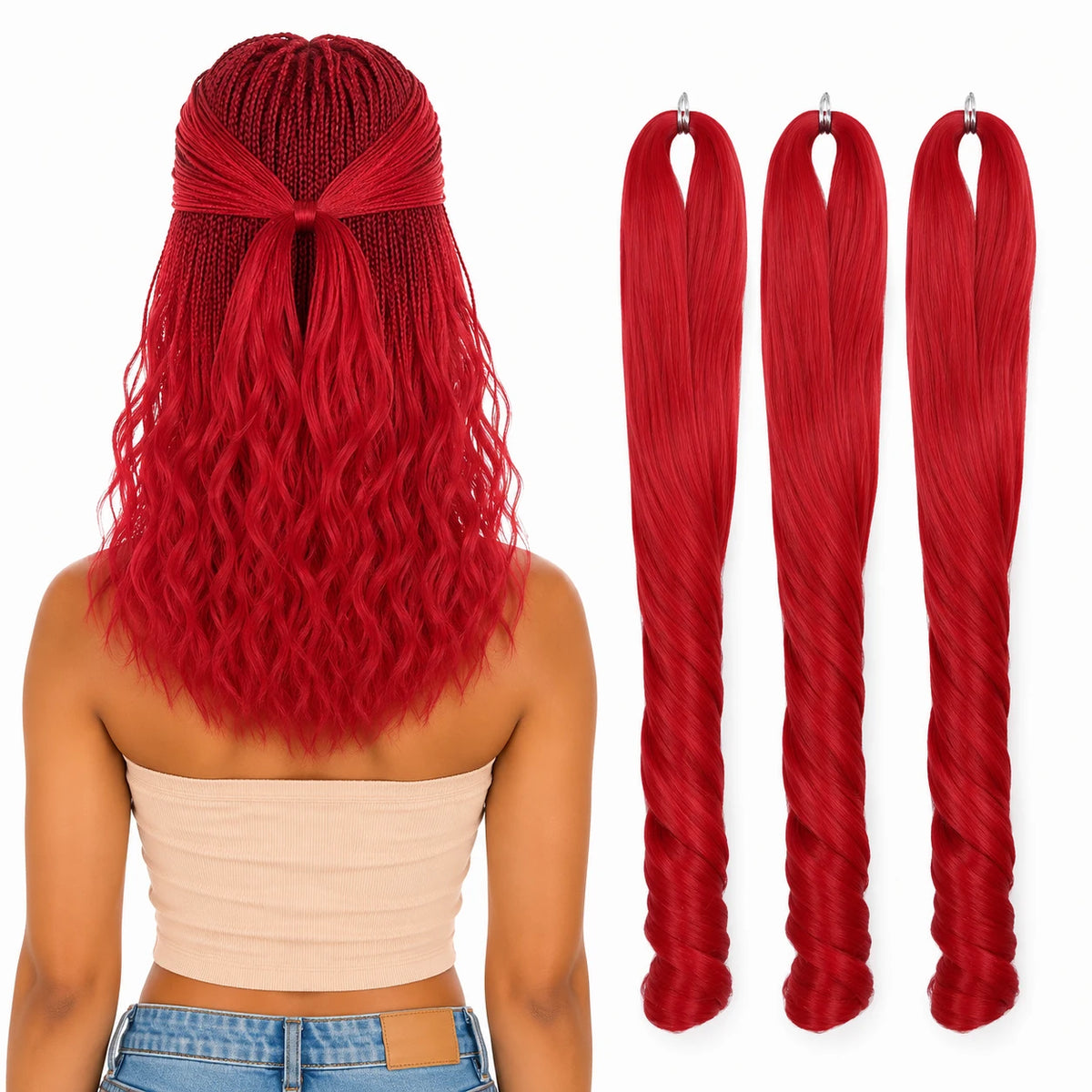 French Curl Braiding Hair 18 Inch – Soft Synthetic Crochet Hair Extensions for Boho Braids