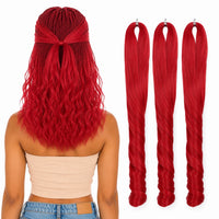 French Curl Braiding Hair 18 Inch – Soft Synthetic Crochet Hair Extensions for Boho Braids