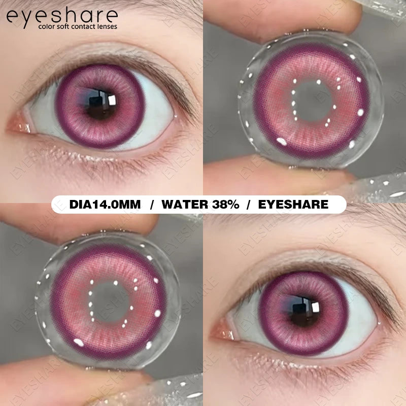 EYESHARE 1Pair Color Contact Lenses For Eyes Anime Purple Colored Lenses Pink Cosplay Halloween Makeup Lenses Yearly Eye Contact