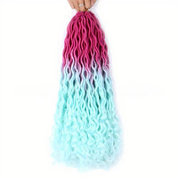 Curly Faux Locs Crochet Hair for Black Women 20In New Goddess Locs Crochet Hair With Curly Ends Ombre Blue Wavy Faux Locs Synthe
