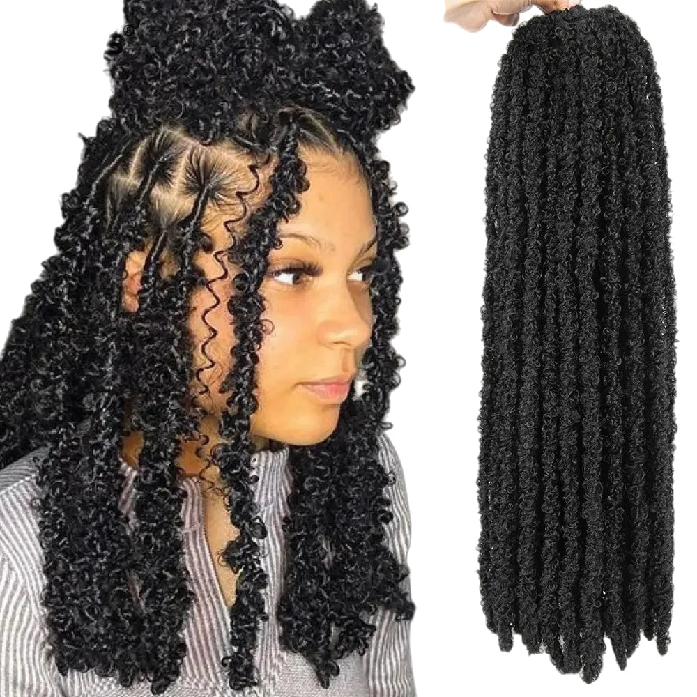 Butterfly Locs Crochet Hair Extension Black Brown Ombre Long Soft Faux Locs Crochet Braids Locs