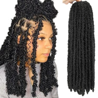 Butterfly Locs Crochet Hair Extension Black Brown Ombre Long Soft Faux Locs Crochet Braids Locs