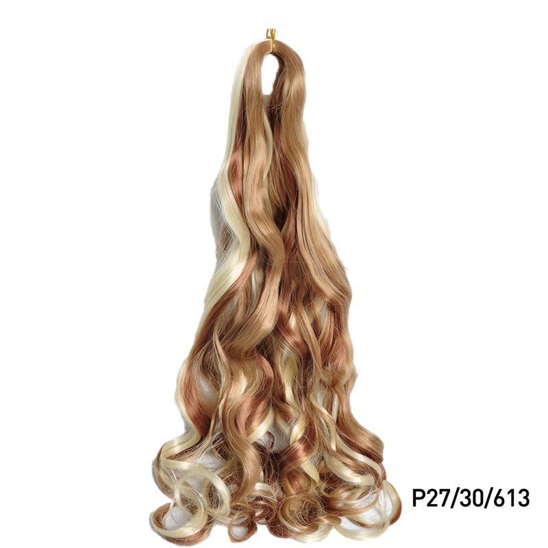 French Curls Braiding Hair Extensions Synthetic Hair Loose Wave Spiral Curl Braids High Temperature Ombre Pre Stretched Hair