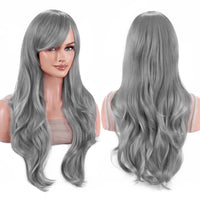 70cm Long Colorful Synthetic Hair Water Wavy Cosplay Wigs with Bangs Costume Wig for Women